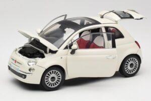 Fiat 500 Biely Mondo Motors 1:18 500291 Kov – obrázok 2 z 8