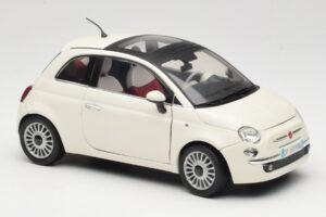 Fiat 500 Biely Mondo Motors 1:18 500291 Kov – obrázok 6 z 8