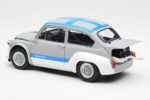 Fiat Abarth 1000 TCR Matná Šedá Modré Pruhy AUTOart 1:18 72642 Kov – obrázok 7 z 8
