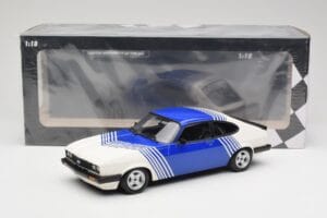 Ford Capri Mk2 3.0 Biely s Modrými Pruhmi Minichamps 1:18 155788600 Kov – obrázok 6 z 6