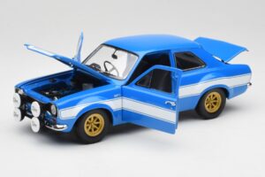 Ford Escort Mk1 RS 1600 Modrý Biely Pruhy Minichamps 1:18 100688102 Kov – obrázok 2 z 8