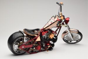 Harley-Davidson West Coast Choppers Diablo Soft Tail Zlatá Červená Minichamps 1:5 JJ04-05-03 Kov – obrázok 2 z 6