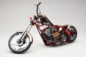 Harley-Davidson West Coast Choppers Diablo Soft Tail Zlatá Červená Minichamps 1:5 JJ04-05-03 Kov