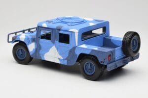 Hummer H1 Humvee Modrý & Biely Motormax 1:18 73157 Kov – obrázok 7 z 8