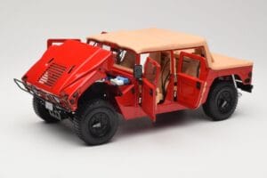 Hummer H1 Soft Top Červený Exoto 1:18 01805 Kov – obrázok 2 z 8