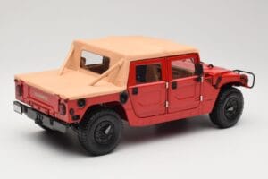 Hummer H1 Soft Top Červený Exoto 1:18 01805 Kov – obrázok 3 z 8