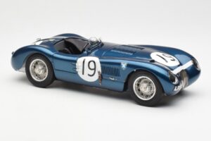 Jaguar C-Type #19 J. Stewart Ecurie Ecosse Goodwood Members Meeting 1954 CMC 1:18 M-192 Kov – obrázok 4 z 6