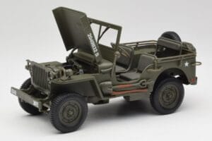 Jeep Willys Vojenský Zelený Gate 1:18 1061 Kov – obrázok 2 z 8