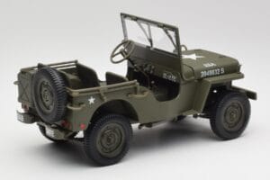 Jeep Willys Vojenský Zelený Gate 1:18 1061 Kov – obrázok 3 z 8