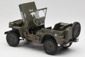 Jeep Willys Vojenský Zelený Gate 1:18 1061 Kov – obrázok 5 z 8