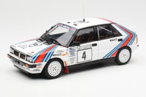 Lancia Delta HF 4WD #4 M. Alen / I. Kivimaki Martini Rally 1000 Lakes 1987 Kyosho 1:18 08960B Kov
