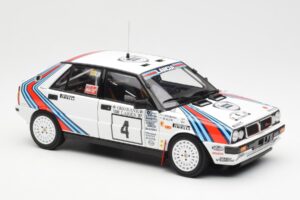 Lancia Delta HF 4WD #4 M. Alen / I. Kivimaki Martini Rally 1000 Lakes 1987 Kyosho 1:18 08960B Kov – obrázok 6 z 8