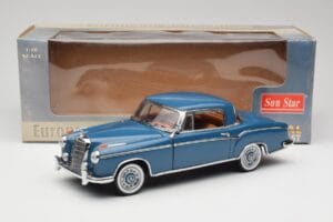 Mercedes 220 SE W128 Modrý Sun Star 1:18 3561 Kov – obrázok 8 z 8