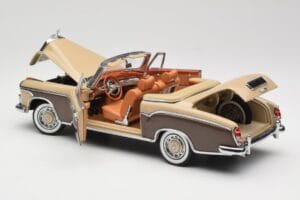 Mercedes 220 SE W128 Kabriolet Bronzová Červená Sun Star 1:18 3572 Kov – obrázok 5 z 8