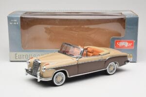 Mercedes 220 SE W128 Kabriolet Bronzová Červená Sun Star 1:18 3572 Kov – obrázok 8 z 8