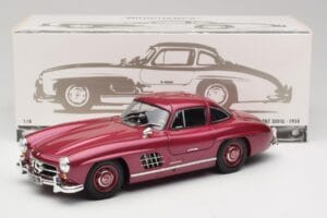 Mercedes 300 SL W198 Ohnivá Červená Minichamps 1:18 180039008 Kov – obrázok 8 z 8