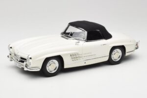Mercedes 300 SL W198 Roadster Biely So Soft Top Strechou Minichamps 1:18 180039034 Kov – obrázok 3 z 9