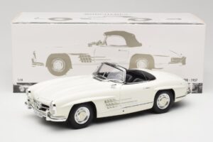 Mercedes 300 SL W198 Roadster Biely So Soft Top Strechou Minichamps 1:18 180039034 Kov – obrázok 9 z 9