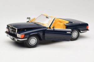 Mercedes 350 SL R107 Tmavo Modrý Sun Star 1:18 MB003 Kov – obrázok 2 z 8