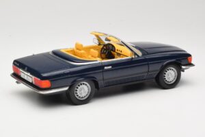 Mercedes 350 SL R107 Tmavo Modrý Sun Star 1:18 MB003 Kov – obrázok 3 z 8