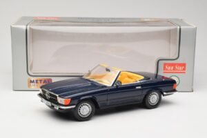 Mercedes 350 SL R107 Tmavo Modrý Sun Star 1:18 MB003 Kov – obrázok 8 z 8