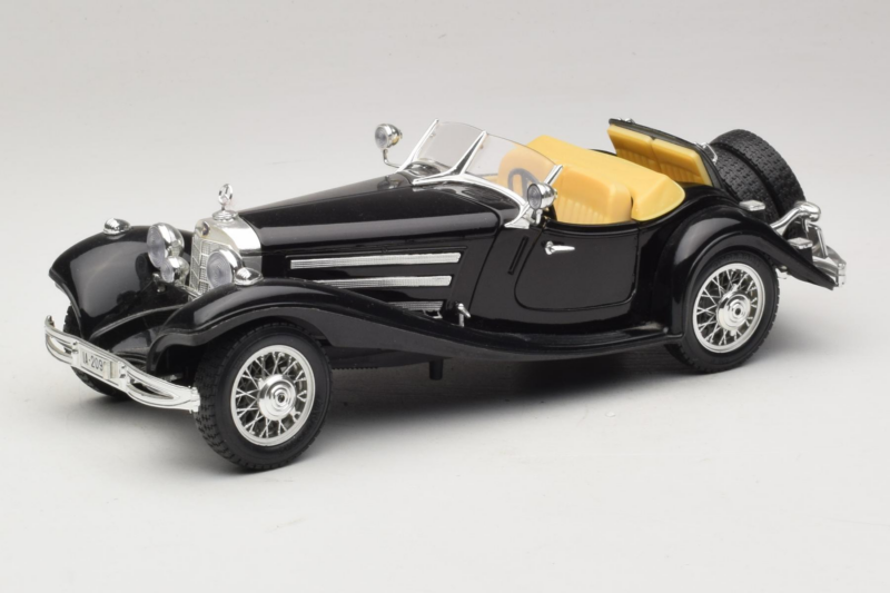 Mercedes 500K Roadster Čierny Bburago 1:18 3020-P2 Kov