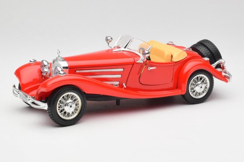 Mercedes 500K Roadster Červený Bburago 1:18 3020 Kov