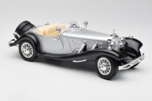 Mercedes 500K Roadster Strieborný Bburago 1:18 3020-M1 Kov – obrázok 6 z 8