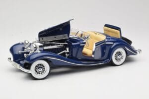Mercedes 500K Special Roadster Modrý Maisto 1:18 56059 Kov – obrázok 2 z 8