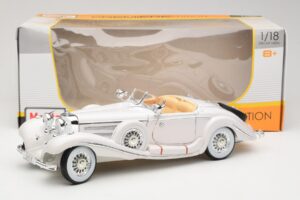 Mercedes 500K Special Roadster Biely Premiere Edition Maisto 1:18 536055 Kov – obrázok 8 z 8