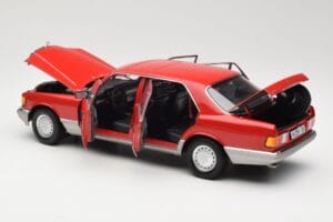 Mercedes 560 SEL W126 Červený Norev 1:18 183463 Kov – obrázok 5 z 8