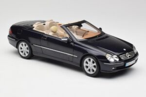 Mercedes CLK 500 W209 Kabriolet Tmavo Modrý Metalíza Kyosho 1:18 B66962174 Kov – obrázok 7 z 9