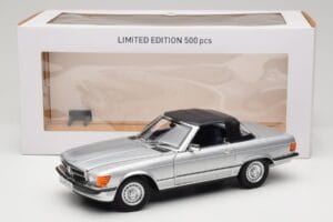Mercedes R107 380 SL Strieborný Norev 1:18 183725 Kov – obrázok 8 z 8
