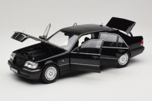 Mercedes S-Class W140 S600 Obsidian Black Metallic Norev 1:18 183045 Kov – obrázok 2 z 8