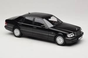 Mercedes S-Class W140 S600 Obsidian Black Metallic Norev 1:18 183045 Kov – obrázok 6 z 8