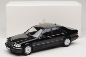 Mercedes S-Class W140 S600 Obsidian Black Metallic Norev 1:18 183045 Kov – obrázok 8 z 8