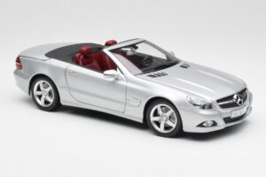 Mercedes SL 500 R230 Kabriolet Iridium Strieborný Minichamps 1:18 B66962388 Kov – obrázok 6 z 8