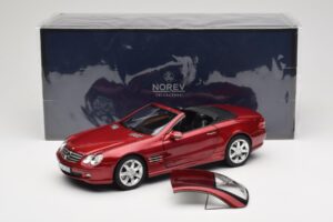 Mercedes SL 500 R230 Red Metallic Limitovaná Edícia Norev 1:18 183841 Kov – obrázok 8 z 8