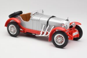 Mercedes SSK Strieborný & Červená Bburago 1:18 3009-M2 Kov – obrázok 4 z 6