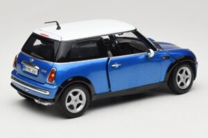 Mini Cooper R50 Modrý s Bielou Strechou Mondo Motors 1:18 MINI004 Kov – obrázok 3 z 8