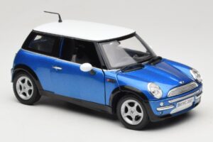 Mini Cooper R50 Modrý s Bielou Strechou Mondo Motors 1:18 MINI004 Kov – obrázok 6 z 8