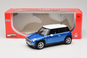 Mini Cooper R50 Modrý s Bielou Strechou Mondo Motors 1:18 MINI004 Kov – obrázok 8 z 8