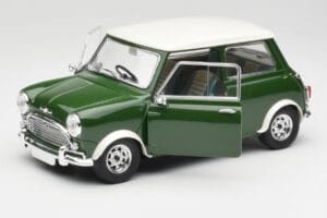 Mini Cooper S British Racing Zelený & Old English Biely Solido 1:18 8021 Kov – obrázok 2 z 8