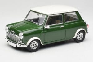 Mini Cooper S British Racing Zelený & Old English Biely Solido 1:18 8021 Kov