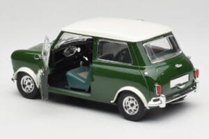 Mini Cooper S British Racing Zelený & Old English Biely Solido 1:18 8021 Kov – obrázok 5 z 8