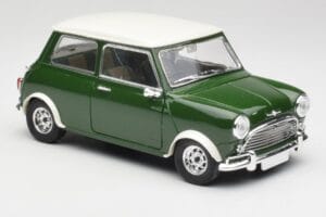 Mini Cooper S British Racing Zelený & Old English Biely Solido 1:18 8021 Kov – obrázok 6 z 8
