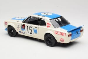 Nissan Skyline 2000GT-R KPGC10 #15 K. Takahashi Nissan Works JTCC 1972 Kyosho 1:18 08122B Kov – obrázok 7 z 8
