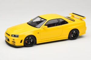 Nissan Skyline GT-R R34 Customized Version Žltý MotorHelix 1:18 M83412 Kov