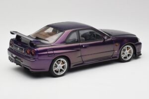 Nissan Skyline GT-R R34 V-Spec Midnight Fialový AUTOart 1:18 77305 Kov – obrázok 3 z 8