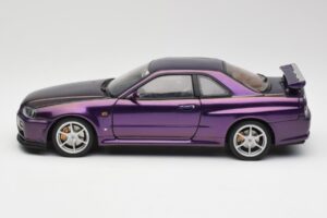 Nissan Skyline GT-R R34 V-Spec Midnight Fialový AUTOart 1:18 77305 Kov – obrázok 4 z 8